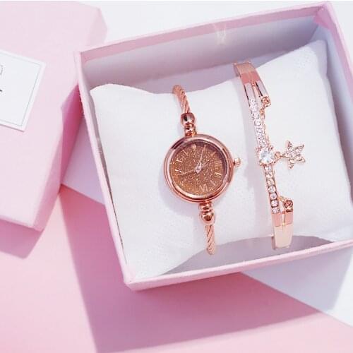 Fashion Bracelet Watch Starry Sky Watch Casual Lady Wristwatch Simple Style Watch Women Accessories Clock