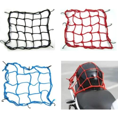 Motorcycle helmet mesh Elastic Luggage Net Adjustable 6 Hooks 30x30cm parts