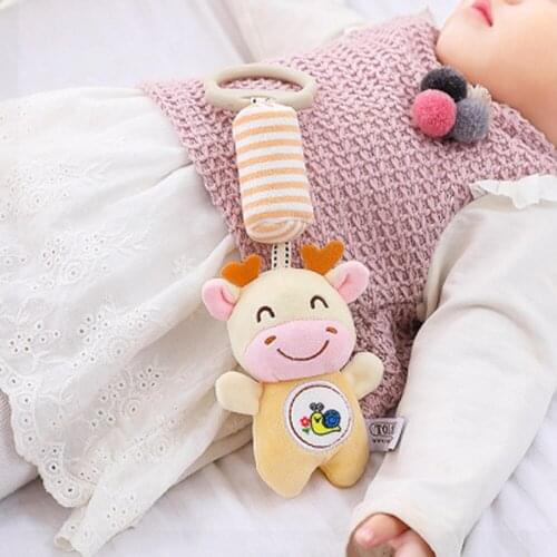 Cartoon Baby Rattle Toy 0-12 Months Bed Stroller Baby Mobile Hanging Rattles Newborn Plush Infant Toys for Baby Boys Girls Gifts