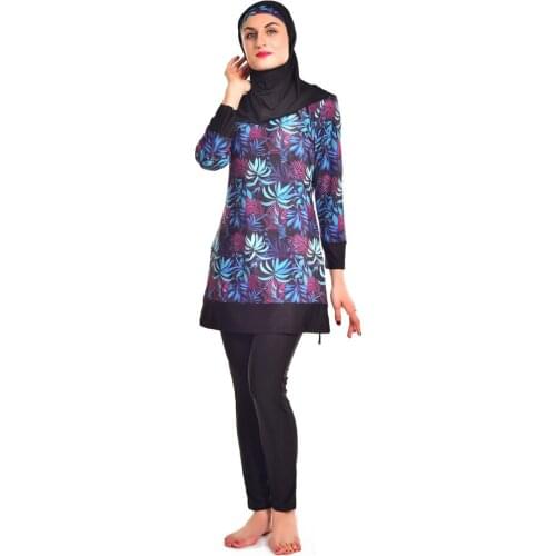 Women Muslim Swimwear Plus Size Hijab Maillot De Bain Femme Islamic Burkinis Swimming Long Sleeve Swimsuit