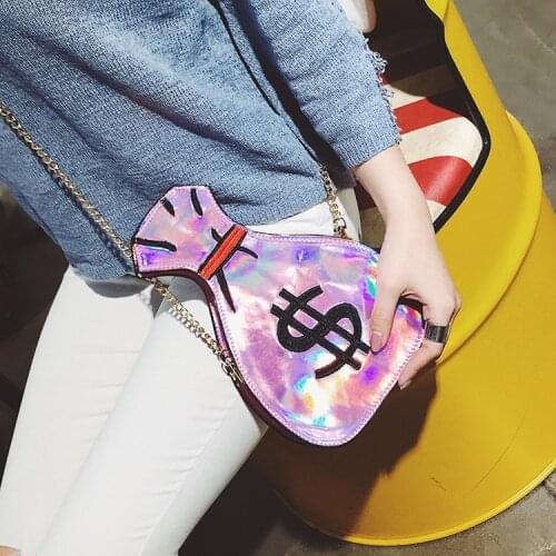 Newest 3D Dollars Laser Bolsa Handbags Womens Bags Designer Handbag Women Luxury Clutch Crossbody Girls Shoulder Messenger Bags