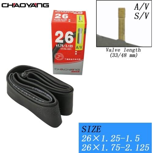Durable American Schrader Valve Bicycle Tire MTB Bikes Tyre Inner Butyl Rubber Tube 26 inch 1.25 1.5 1.75 1.9 1.95 2.125 AV SV