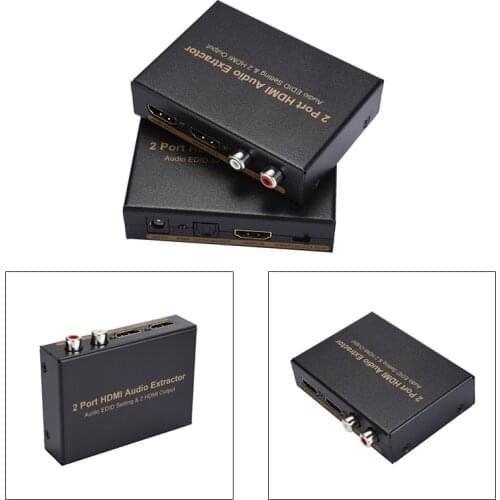 1x2 HDMI Splitter with Integrated Audio Extractor Optical RCA L/R Stereo Outputs New Arrival