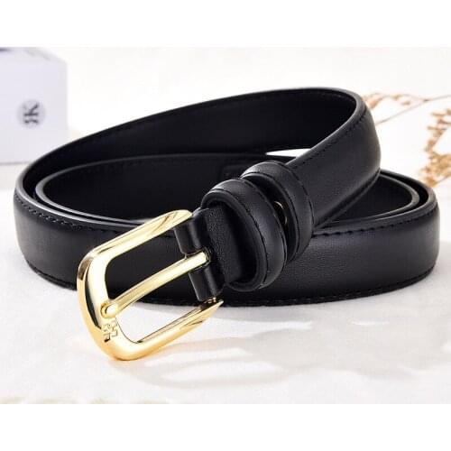 Genuine Leatherr Belt Women Square Buckle Pin Buckle Jeans Black Belt Chic Luxury Brand Ladies Vintage Strap Female Waistband