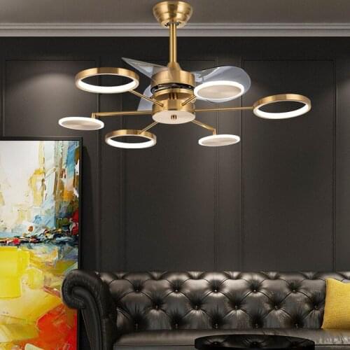 2021 New Modern Ceiling Fan Light Modern Minimalist Dining Room Living Room Bedroom Household Ceiling Fans with Lights