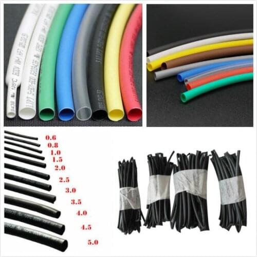 2/5/10 Meter 2:1 heat shrink tube Polyolefin shrinkable tube Insulation repair wire 0.6mm-22mm Various colors heatshrink tubing