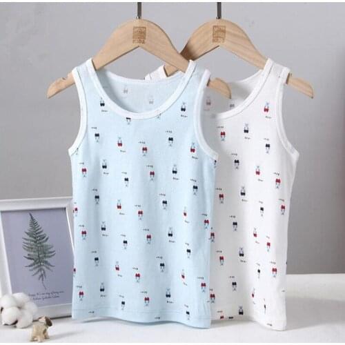 Girls Tanks Kids Baby Boys Infant Vests T-shirts Children Girls Toddler Summer Vest Tops Clothes Cotton Tees Cartoon