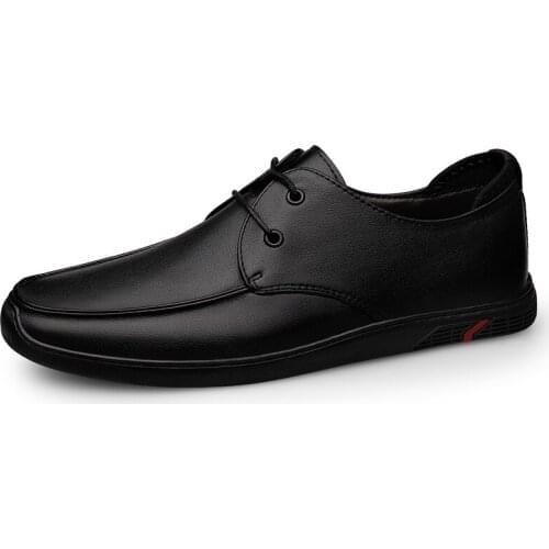 Mens Shoes Derby Dress Shoes Solid Color Low-top Lace Up Cow Leather Hard-Wearing Casual Comfortable Formal Shoes