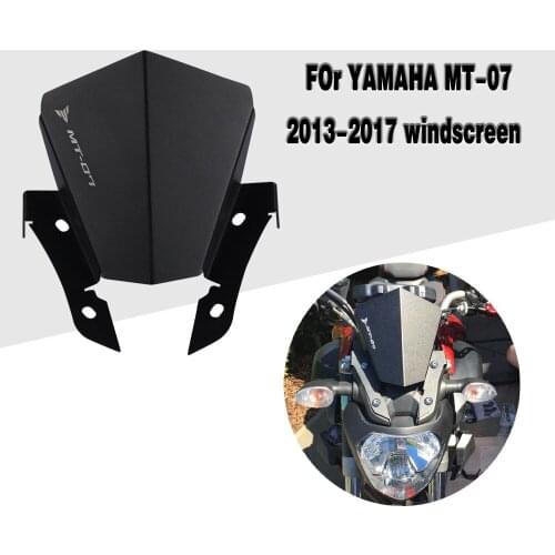 For Yamaha MT07 2013-2017 Motorcycle Windshield Motorcycle Windshield Motorbike Wind Deflector Windscreen Aluminum