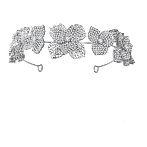 Flower Shaped Bridal Crown Wedding Birthday Crown Headdress Rhinestones Inlaid Retro Luxury Hair Accessories for Female LXH