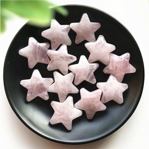 1PC Natural Pink Quartz Crystal Star Shaped Meditation Healing Chakra Polished Gift Natural Stones and Minerals