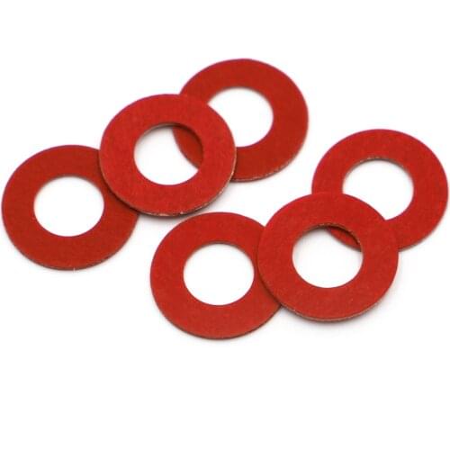 20-100pcs M2 M2.5 M3 M4 M5 M6 M8 M10 M12 M16 Steel Flat Pad Insulation Washers Red Paper Meson Gasket Spacer Insulating Spacers
