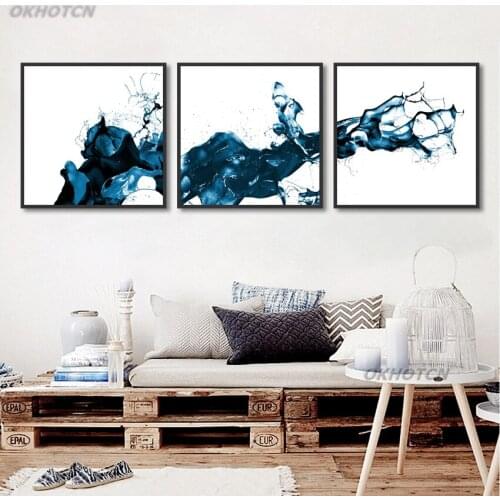 3 Pieces Abstract Splash Ink Art Picture Canvas Painting Nordic Hanging Scroll Print Poster Sofa Background Wall Home Decoration