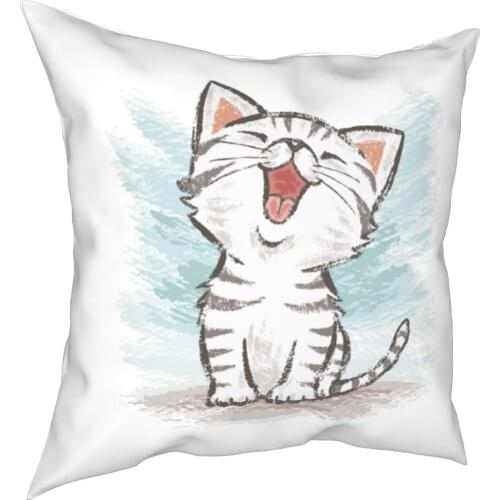 American short hair Happy pillowcase Polyester pillow cover Decor Nice cat Kitty Animal lover pillow case Cover house 40*40cm