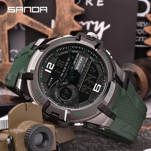 BASID Men Top Brand Luxury Casual Analog Digital Waterproof Luminous Sports Electronic Clock