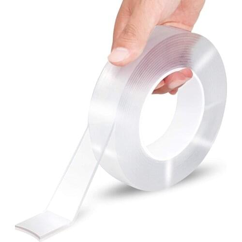 Nano Tracsless Tape Double Sided Tape Transparent No Trace Reusable Waterproof Adhesive Tape Cleanable Home gekkotape 1/2/3/5M