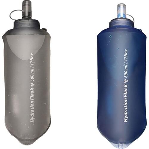 500ml Outdoor Soft Folding Water Bottles Portable Collapsible Water Flask for Running Hiking Cycling Climbing Camping
