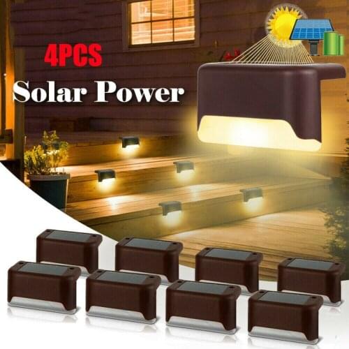 4PCS Solar LED Deck Lights Steps Stairs Terrace Fencing Lights High-efficiency and Durable Waterproof Footpath Garden Lights