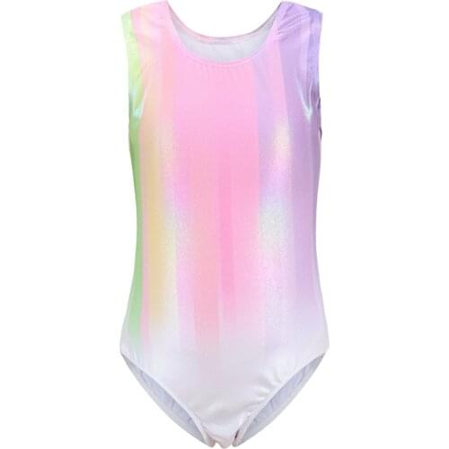 5-14Y Gymnastics Dancesuit Dress Bright Color for Girls Sleeveless Bright Color Ballet Dance Leotards Costumes Ballet Suits