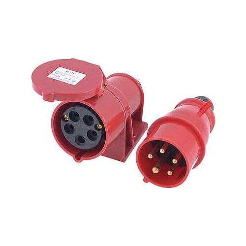 IEC309-2 380-415V 16A 3P+N+E Plug Coupler w Waterproof Trailing Socket