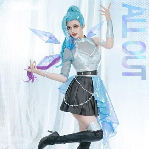 Game LOL Ultimate Skin K/DA ALL OUT Seraphine Cosplay Costume Fancy Dress Outfit Halloween Costumes for Women Stage Performance