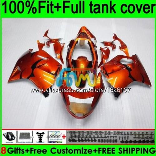 Injection For HONDA CBR1100XX Blackbird Orange black CBR1100 XX 96 97 98 99 00 01 138BS.2 CBR 1100XX 02 03 04 05 06 07 Fairing