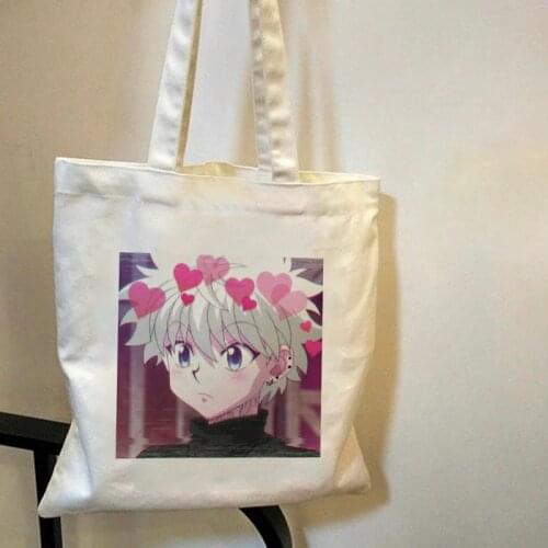 Kawaii Hunter X Hunter Killua Zoldyck Kurapika Hisoka Cartoon Shopping Bag Shopper Bag Tote Bag Shoulder Bag Canvas Bag Handbag