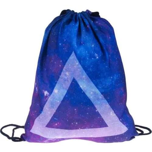 New Fashion Womens Backpack Shopping Bag 3D Digital Printing Star Storage Bag Drawstring Pocket SKD007