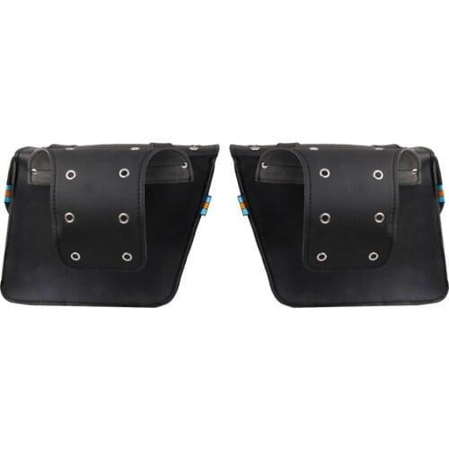 Motorcycle Motorbike PU Leather SaddleBags Luggage Pannier Bag