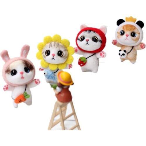 Nonvor Cute Wool Felting Pocket Animal Relaxed DIY Creative Non Finished Poked Set Handcraft Kit for Needle Materia Bag