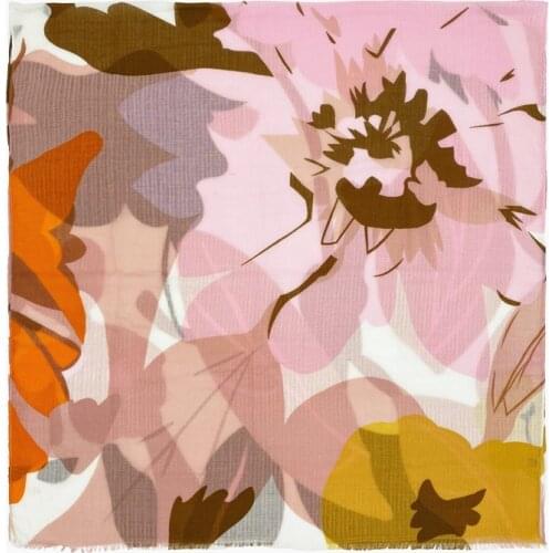 2021 New Cotton Ombre Flower Print Fringe Scarf Shawls Long Soft Beach Floral Scarves Hijab Wrap