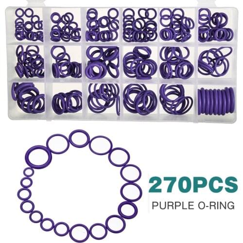New 270Pcs R134a Automotive Air Conditioning O-Ring Sealing Ring A/C System Rubber Ring Kit Auto Repair Tool Accessories