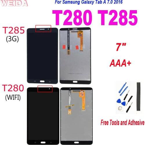 New 7" LCD For Samsung Galaxy Tab A 7.0 2016 SM-T280 SM-T285 LCD Display Touch Screen Digitizer Assembly for T280 WIFI /T285 3G