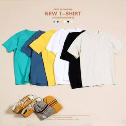 Solid T Shirt Men/Women Short Sleeve Causal O-neck Basic T-shirt High Quality Classical Harajuku Soft Tops Hip Hop Loose Tee