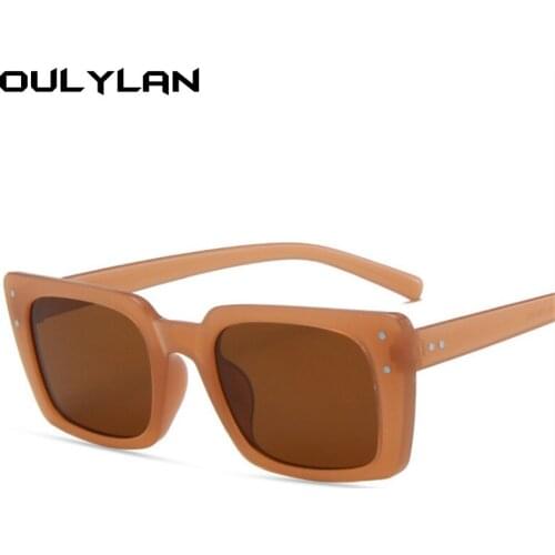 Oulylan Rectangle Sunglasses Women Trendy Vintage Brand Designer Square Sun Glasses 90s Classic Retro Black Eyewear Shades UV400