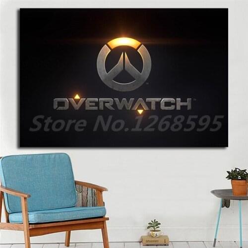 Overwatchs Golden Logo Wallpapers Wall Art Canvas Poster And Print Canvas Painting Decorative Picture For Living Room Home Decor