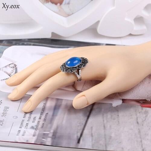 Punk Heart Titanium Sapphires Army Rings For Men Women Crystal Ring