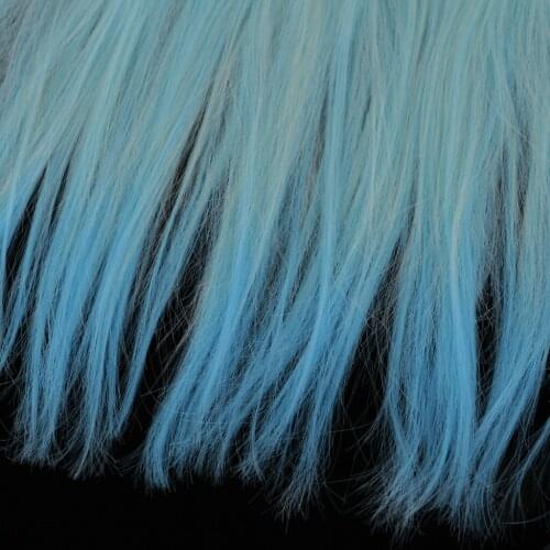 Dolls Straight Hair Wig High Temperature Wire Hairpiece For 1/3 1/4 1/6 BJD Girl Doll DIY Making -Blue