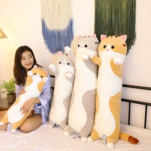 60cm/70cm/90cm/110cm/130cm Long lovely cat pillow cute cat plush toys Birthday present Sofa cushion for leaning on