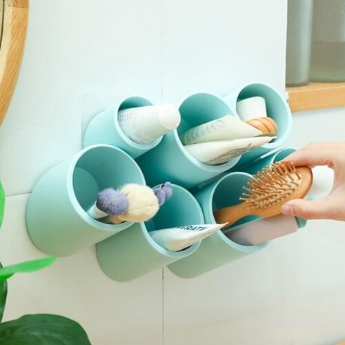 Porous Desktop Vertical Plastic Storage Box Office Classification Storage Rack Creative Wall Hanging Debris Storage Box