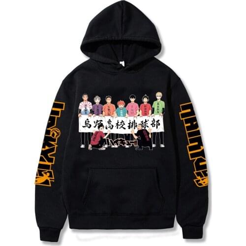 Haikyuu Cosplay Hoodie Harajuku Sweatshirt Karasuno High School Pullover Hoody Streetswear Hoodies
