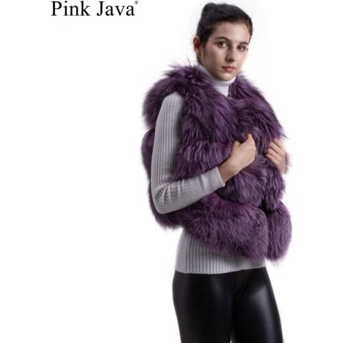Pink java QC8001 new arrival natural real fox fur vests jackets for winter women comes in 12 colors FREE SHIPPING
