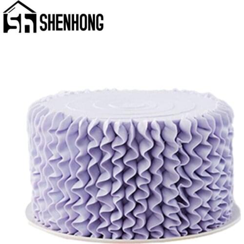 SHENHONG Skirt Silicone Fondant Cake Mold Wedding Birthday Romantic Ruffle Gum Paste Sugar Craft Border Decorate Mould