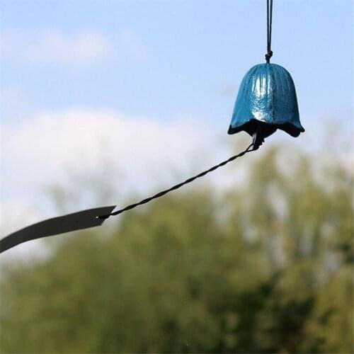 Vintage Tulip Shape Wind Chime Japanese Bell Pendant Feng Shui Iron Home Garden Window Cafe Bar Decoration Wall Hanging Gifts