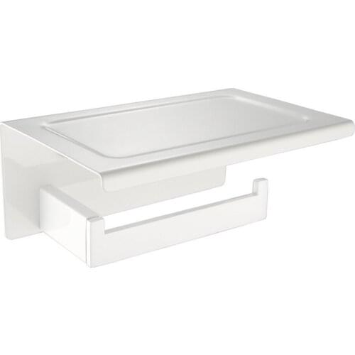 Leyden High Quality Stainless Steel Toilet Paper Holder Wall Mounte White Roll Paper Holder For Bathroom Toilet Accessories