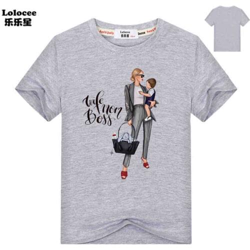 Wife Mom Boss T-shirts Cartoon Super Mama Girls Mothers Day Mum Vogue Streetwear Fashion Momlife Print Kids Tshirt