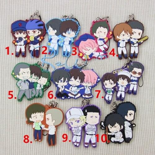 1pcs Anime Keychain Miyuki Kazuya daiya no ace Sawamura Furuya Haruichi Phone Strap Members Pendant Keychain Keyrings Llaveros