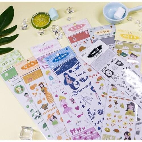 1pcs Young Girl Washi Tape Vintage Ticket DIY Decorative Scrapbooking Masking Tape Adhesive Washi Tape Set Label Sticker