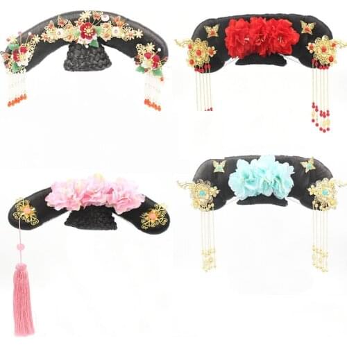 52 Designs Multicolors Qing Dynast Palace Maid or Pricess Qitou Hair Wig and Accessories Hanfu Cosplay Head Piece Accessory