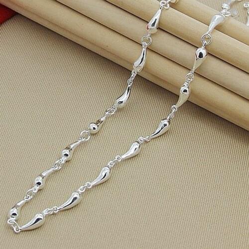 High Quality 925 Sterling Silver Full Water Drop Chain Necklace for Women Fashion Jewelry